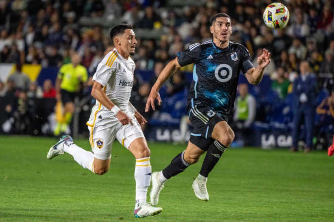 Marco Delgado and Michael Boxall at Dignity Health Sports Park in Carson, California