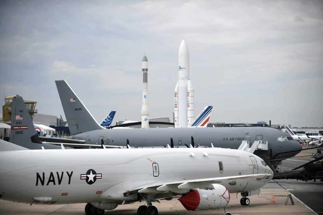 US Air Force and Navy aircraft on display ahead of Monday's opening of  the Paris Air Show US Air Force and Navy aircraft on display ahead of Monday's opening of  the Paris Air Show