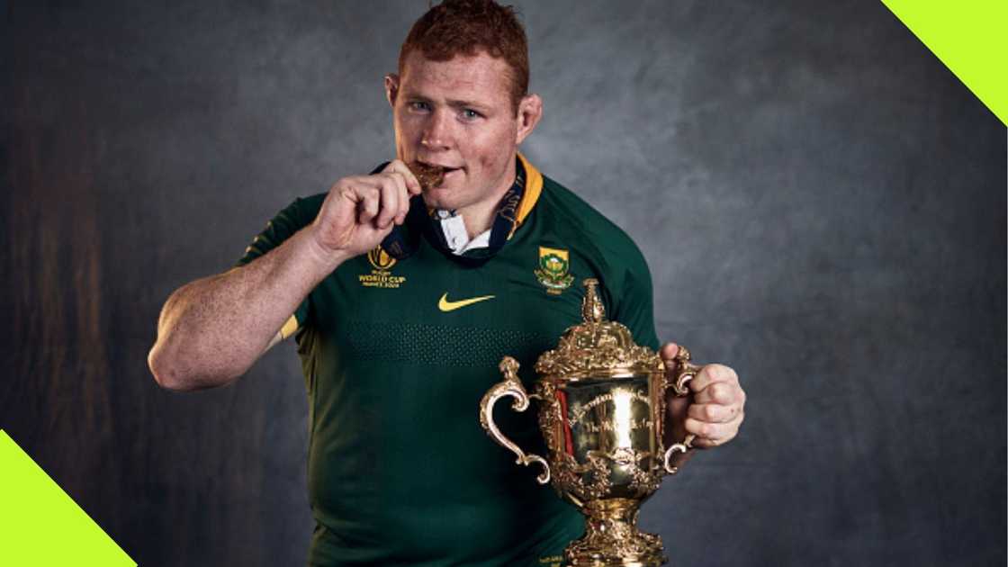 Steven Kitshoff of South Africa celebrates after the Springboks' victory over New Zealand in the Rugby World Cup 2023 final at Stade de France, Paris, on October 28, 2023. Steven Kitshoff of South Africa celebrates after the Springboks' victory over New Zealand in the Rugby World Cup 2023 final at Stade de France, Paris, on October 28, 2023.