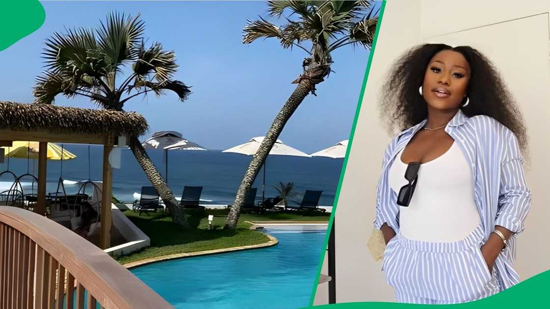 A woman showed off an affordable holiday spot in KwaZulu-Natal. A woman showed off an affordable holiday spot in KwaZulu-Natal.