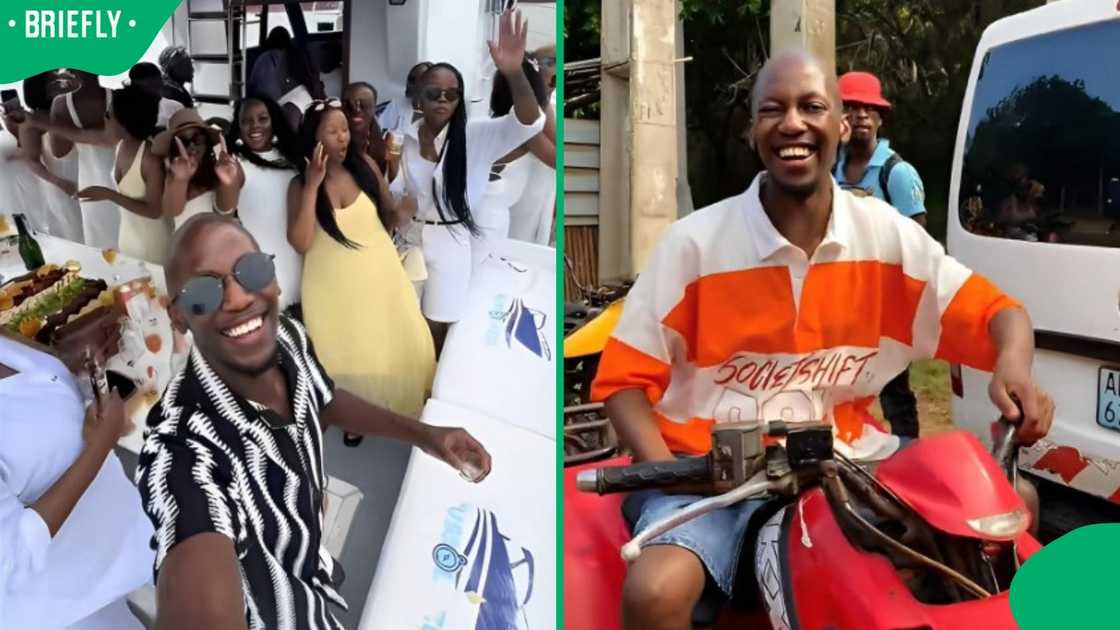 A man went on a boat cruise and enjoyed quadbiking in Mozambique. A man went on a boat cruise and enjoyed quadbiking in Mozambique.