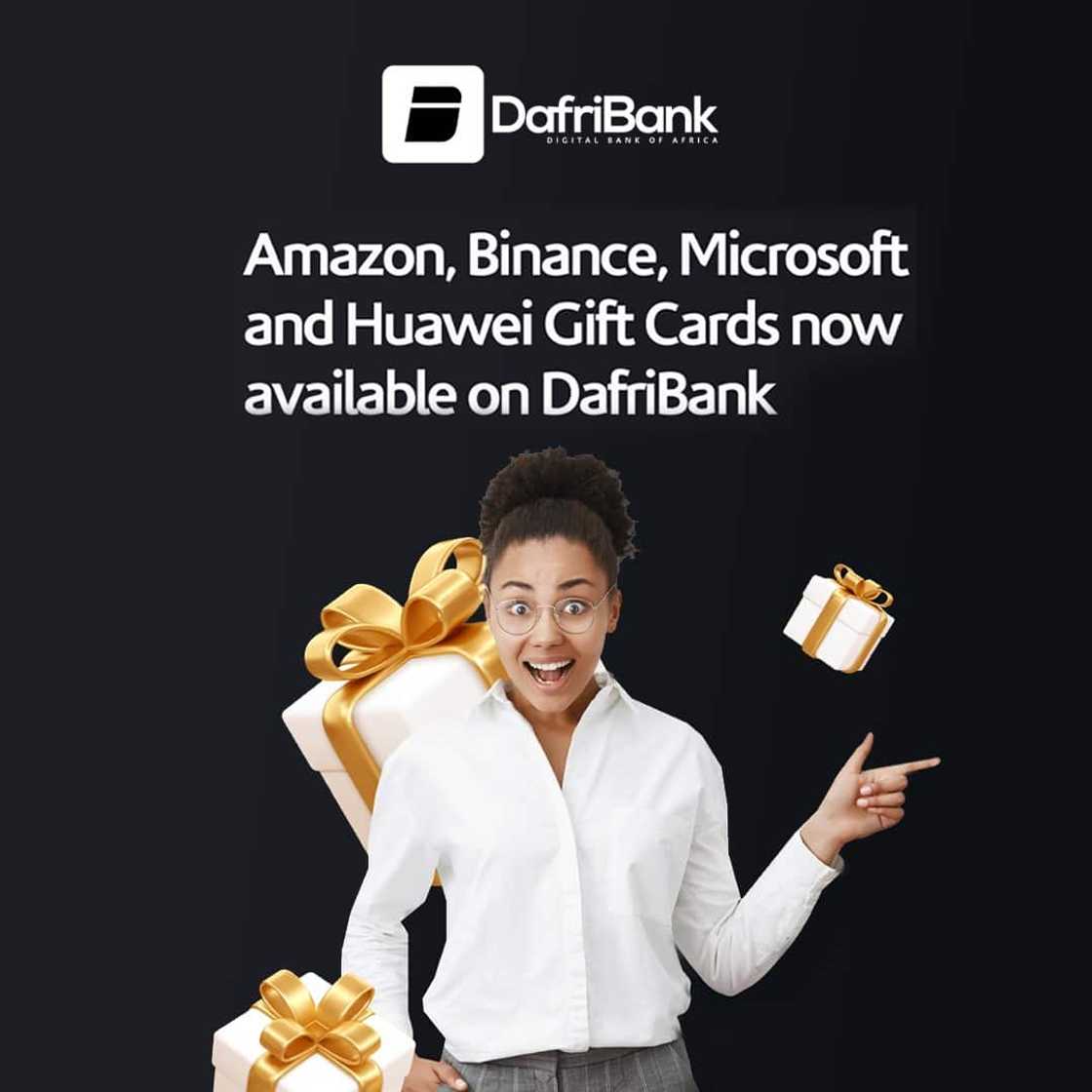 DafriBank, Gift Card Partnership, Amazon, Binance, Huawei, banking DafriBank, Gift Card Partnership, Amazon, Binance, Huawei, banking