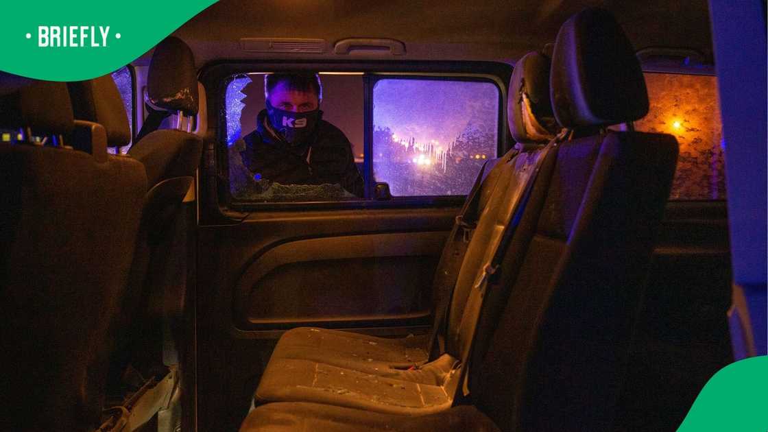 The attacker jumped back into his car and escaped