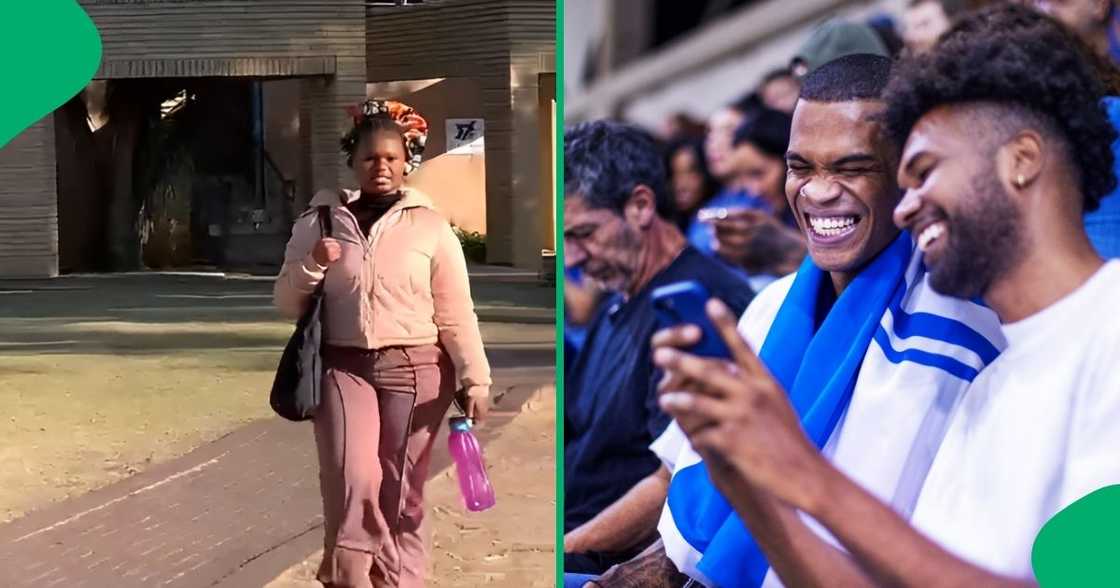 A young lady hilariously walked on campus with a bonnet, leaving the internet in stitches. A young lady hilariously walked on campus with a bonnet, leaving the internet in stitches.