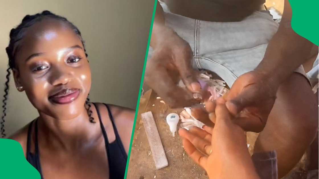 TikTok video shows male nail artist working outdoors