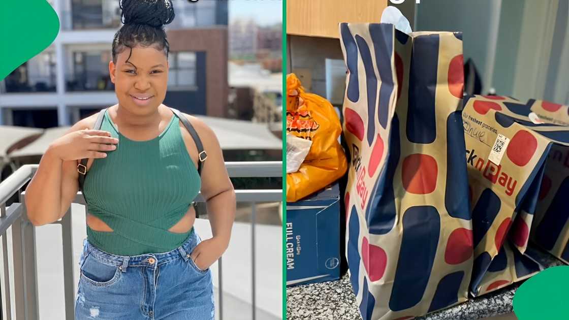 TikTok photos of a woman and her shopping haul