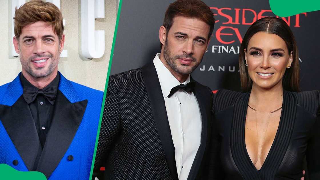 William Levy at Cine Capitol in 2023 (L). The actor and Elizabeth Gutiérrez at the Regal LA Live: A Barco Innovation Center in 2017 (R)