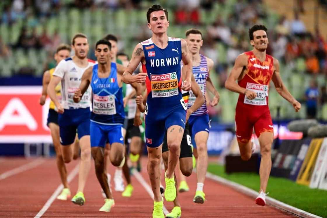 Norway's Jakob Ingebrigtsen (C) Norway's Jakob Ingebrigtsen (C)