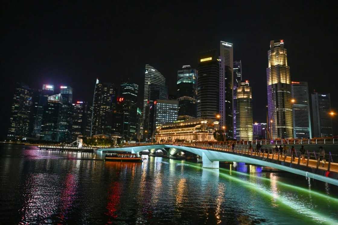 The skyline of Singapore -- police said the wanted South Korean Do Kwon was "currently not in" the city-state