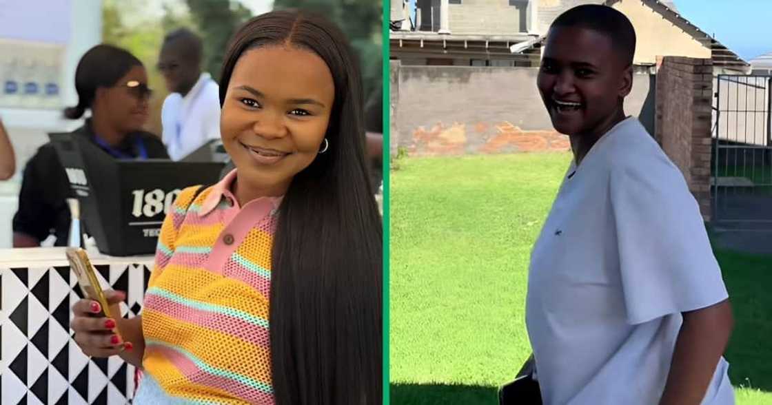 A TikTok video shows a young woman taking her sister's car for maintenance. A TikTok video shows a young woman taking her sister's car for maintenance.