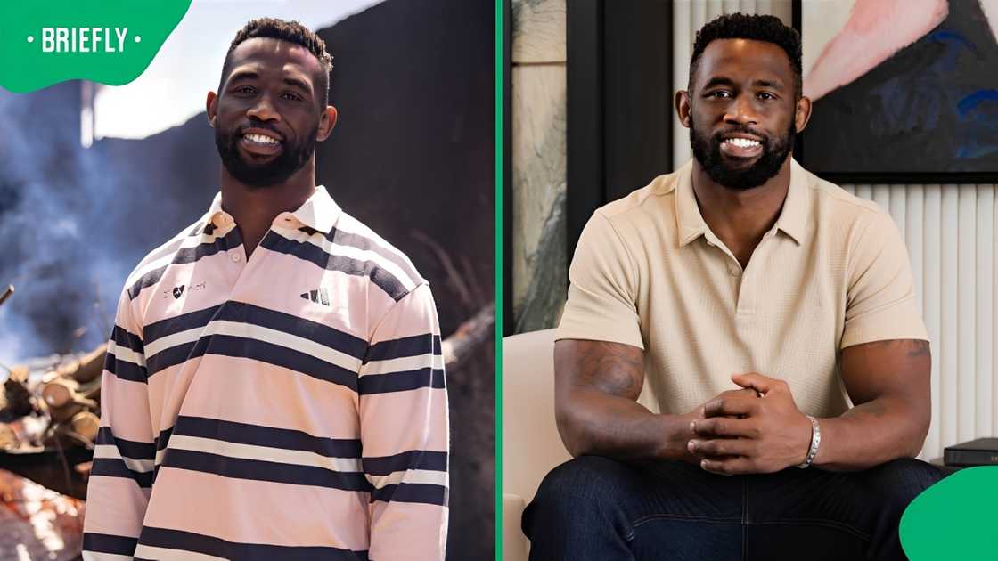 Siya Kolisi bonded with his two kids. Siya Kolisi bonded with his two kids.