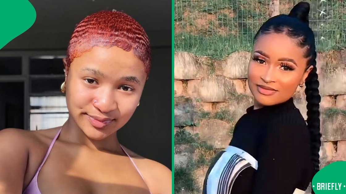 A South African woman showcased her stunning wig, leaving her in awe. A South African woman showcased her stunning wig, leaving her in awe.