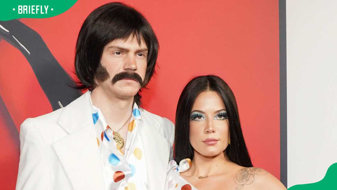 Evan Peters and Halsey in Hollywood