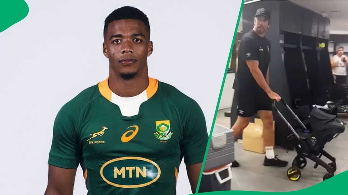 Social media users were happy to see Eben Etzebeth playing around in the changing room