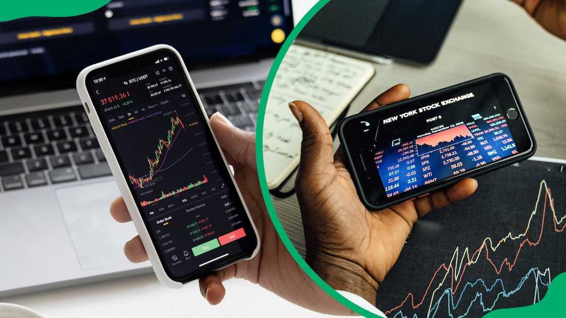 A person monitoring the stock market A person monitoring the stock market