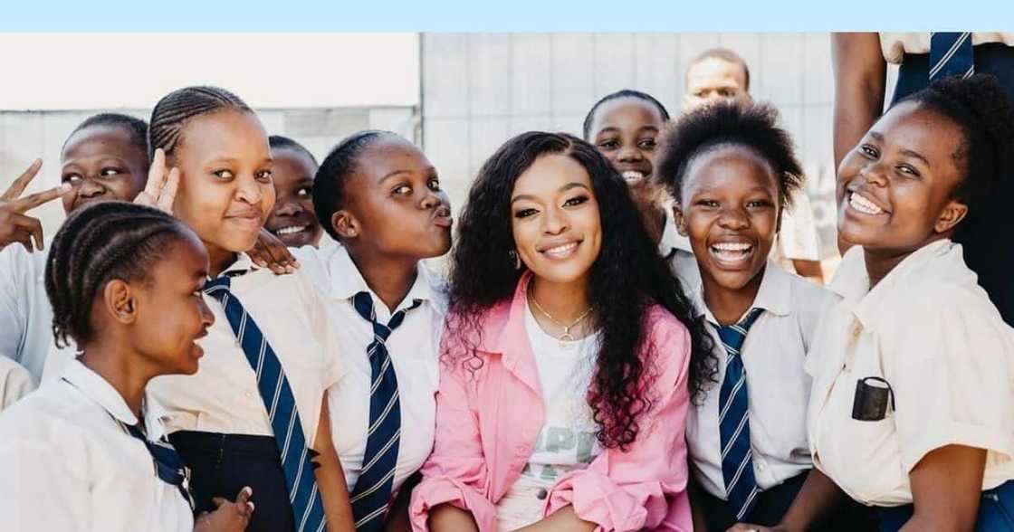 Nomzamo Mbatha, throwback clip, dressed up, school uniform