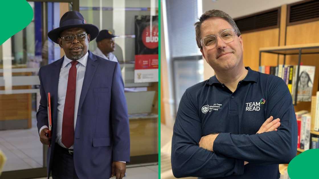 Finance Minister Enoch Gondongwana and MEC for Education in the Western Cape, David Maynier. Finance Minister Enoch Gondongwana and MEC for Education in the Western Cape, David Maynier.