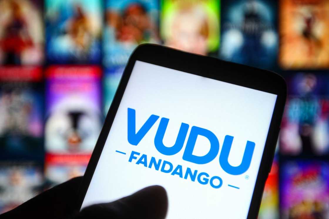 Vudu logo on a smartphone