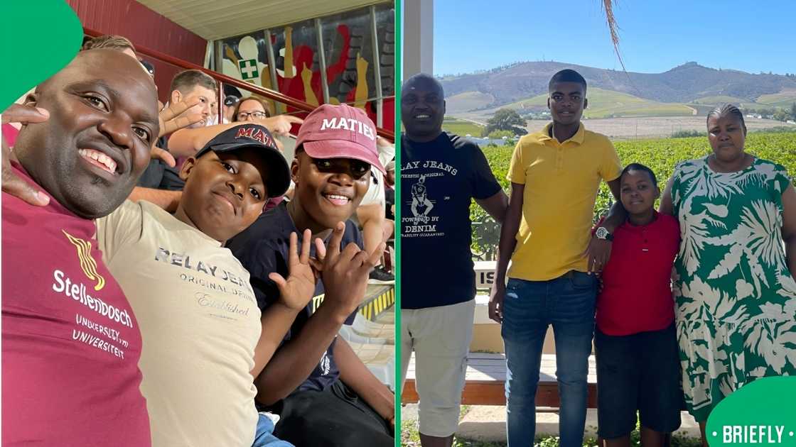 Masixole Wellington Ngqungu with his wife and sons
