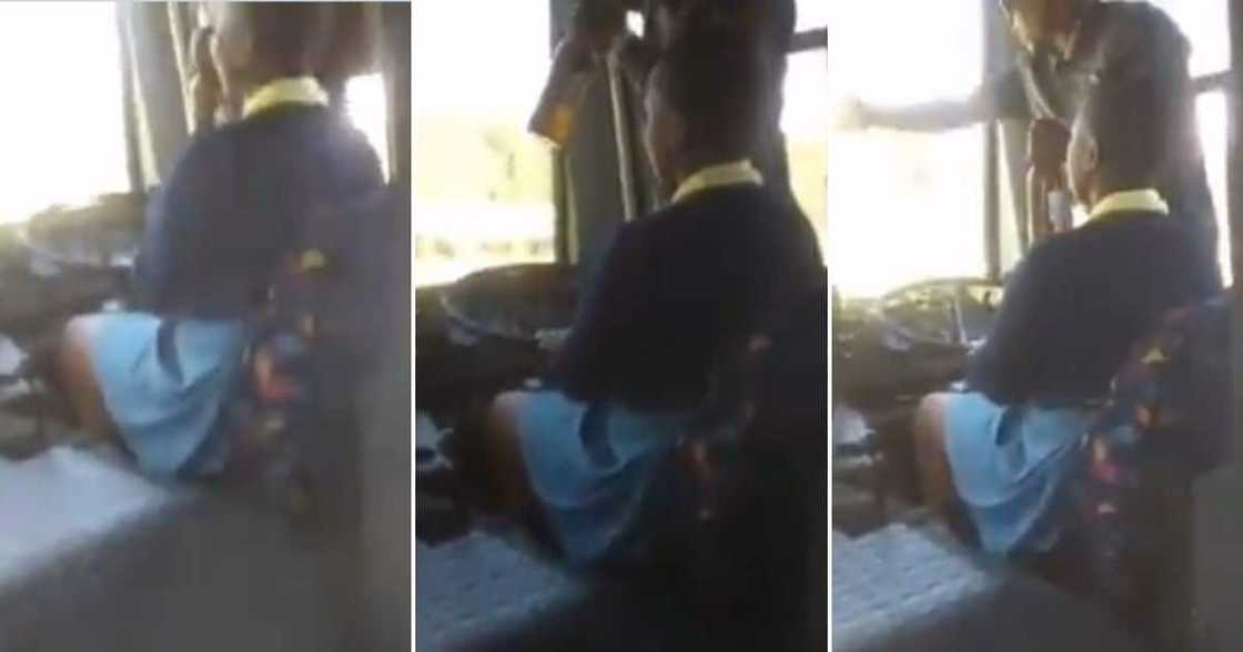Clip shows school girl driving bus while driver drinks beer, SA reacts