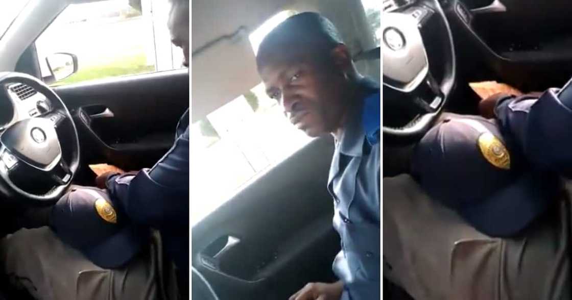 Corrupt cop taking a bribe Corrupt cop taking a bribe