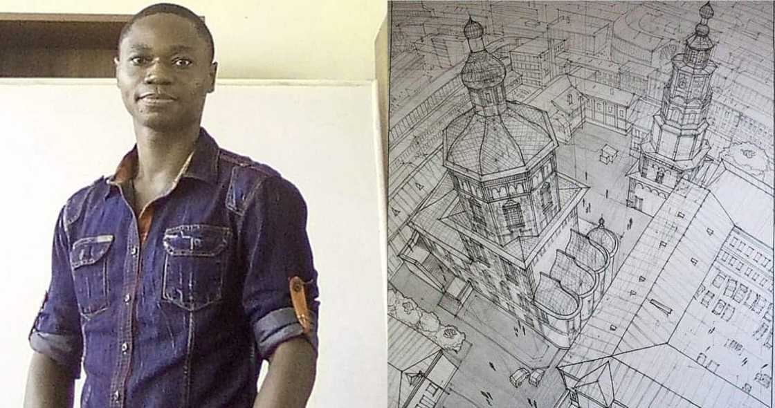 Teacher from Takoradi, an expert at complex pencilled artworks Teacher from Takoradi, an expert at complex pencilled artworks