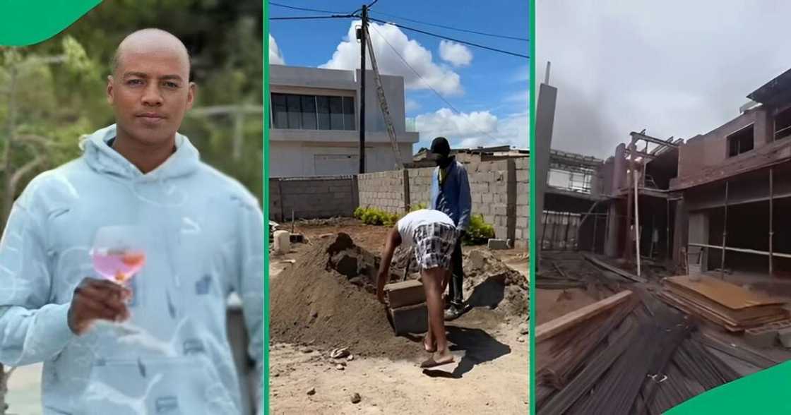 A man took to TikTok to showcase how he built his mansion in the village. A man took to TikTok to showcase how he built his mansion in the village.