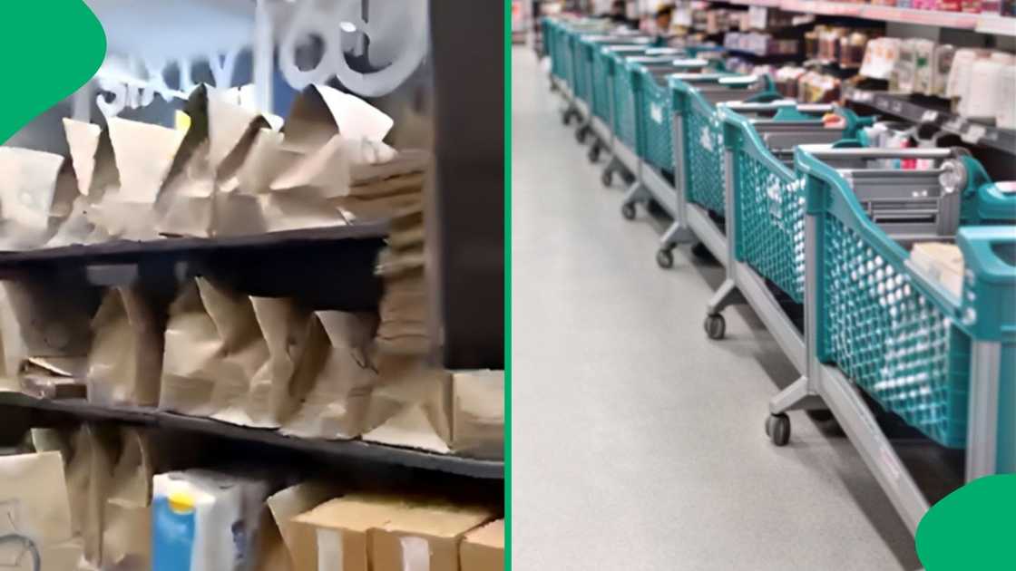 The packages were kept in trolleys and chelves with no one to deliver them The packages were kept in trolleys and chelves with no one to deliver them