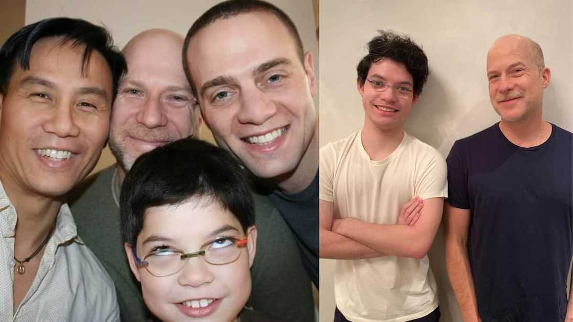 Foo with his three fathers BD, Richie, and Jordan Foo with his three fathers BD, Richie, and Jordan