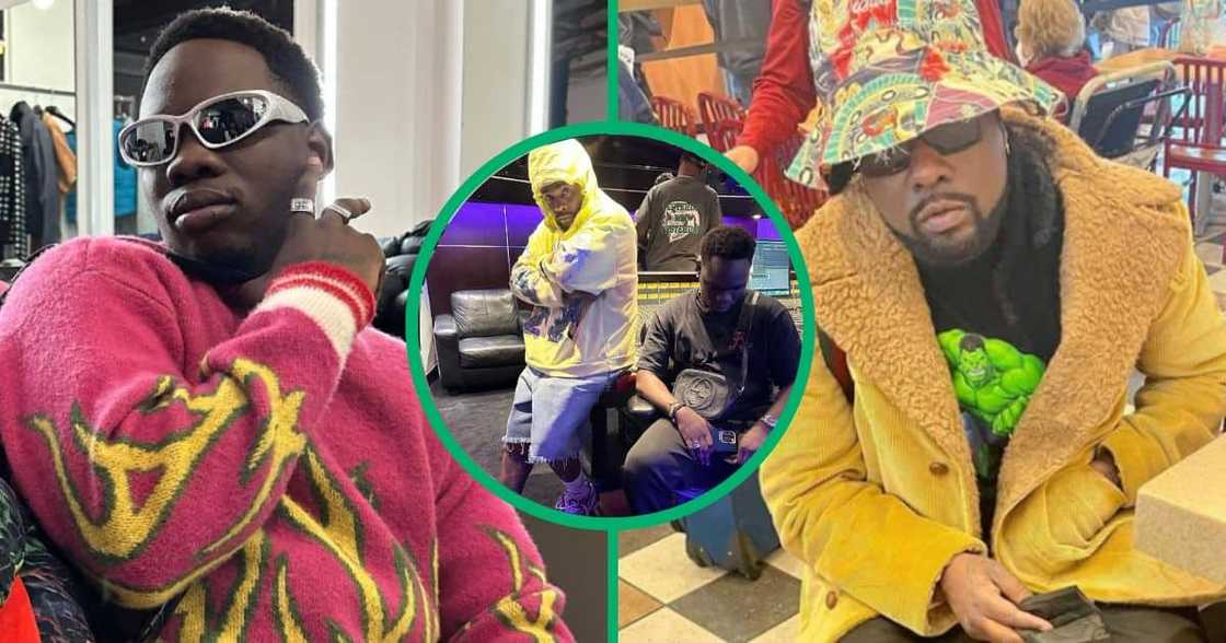 Blxckie is in studio with Wale. Blxckie is in studio with Wale.