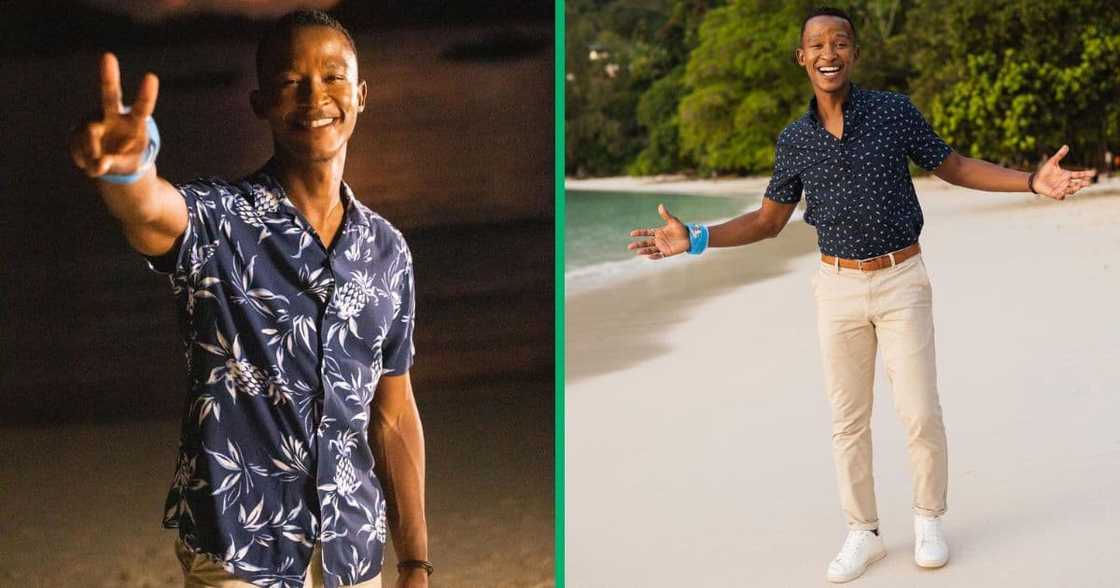Katlego Maboe showed off his football shooting skills Katlego Maboe showed off his football shooting skills