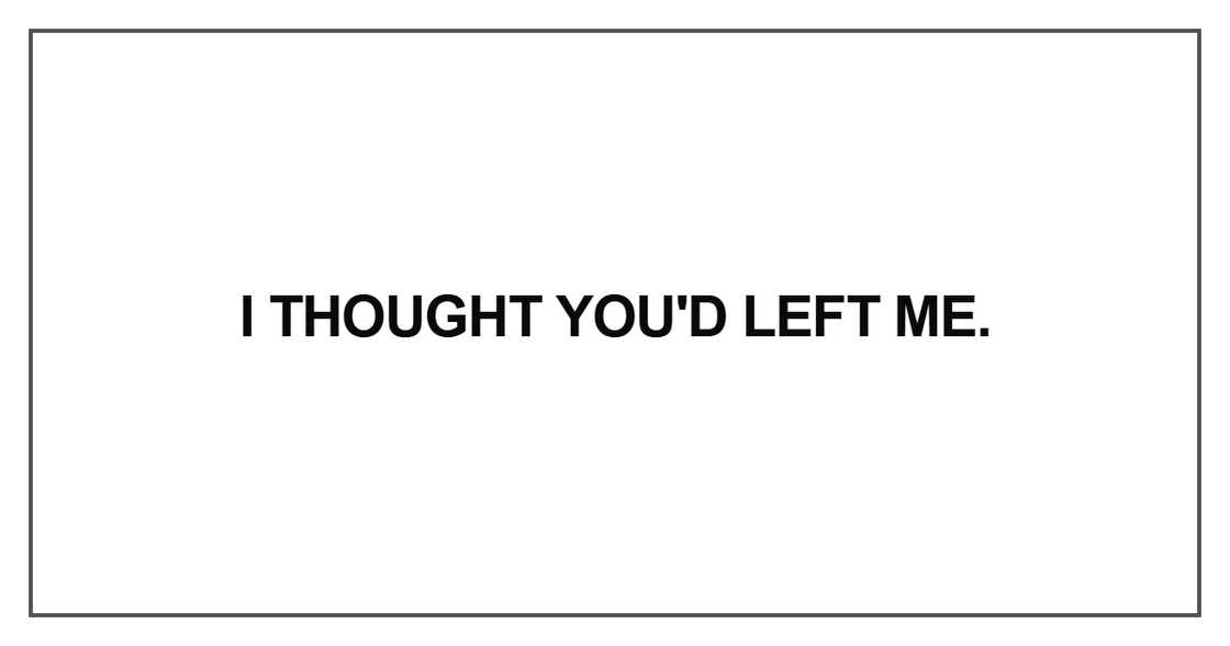 I thought you'd left me