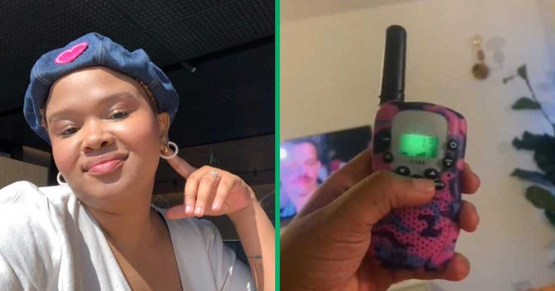 TikTok video shows woman with walkie talkie for kids TikTok video shows woman with walkie talkie for kids