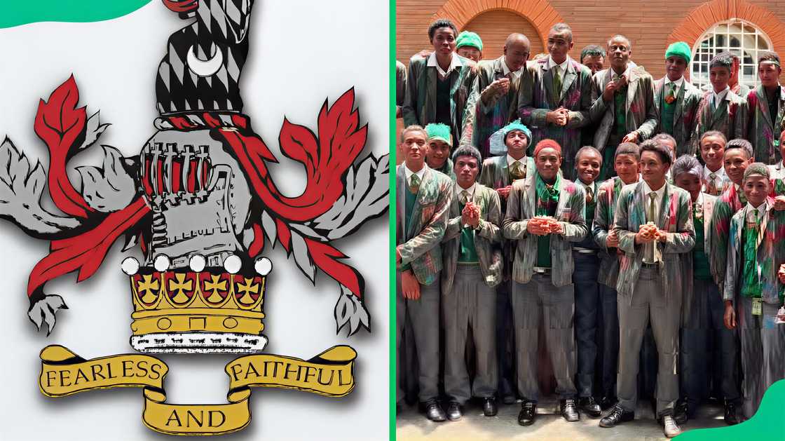 Athleton Boys High School logo and students.