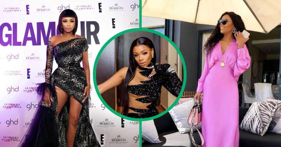 Bonang rocks all-black outfit