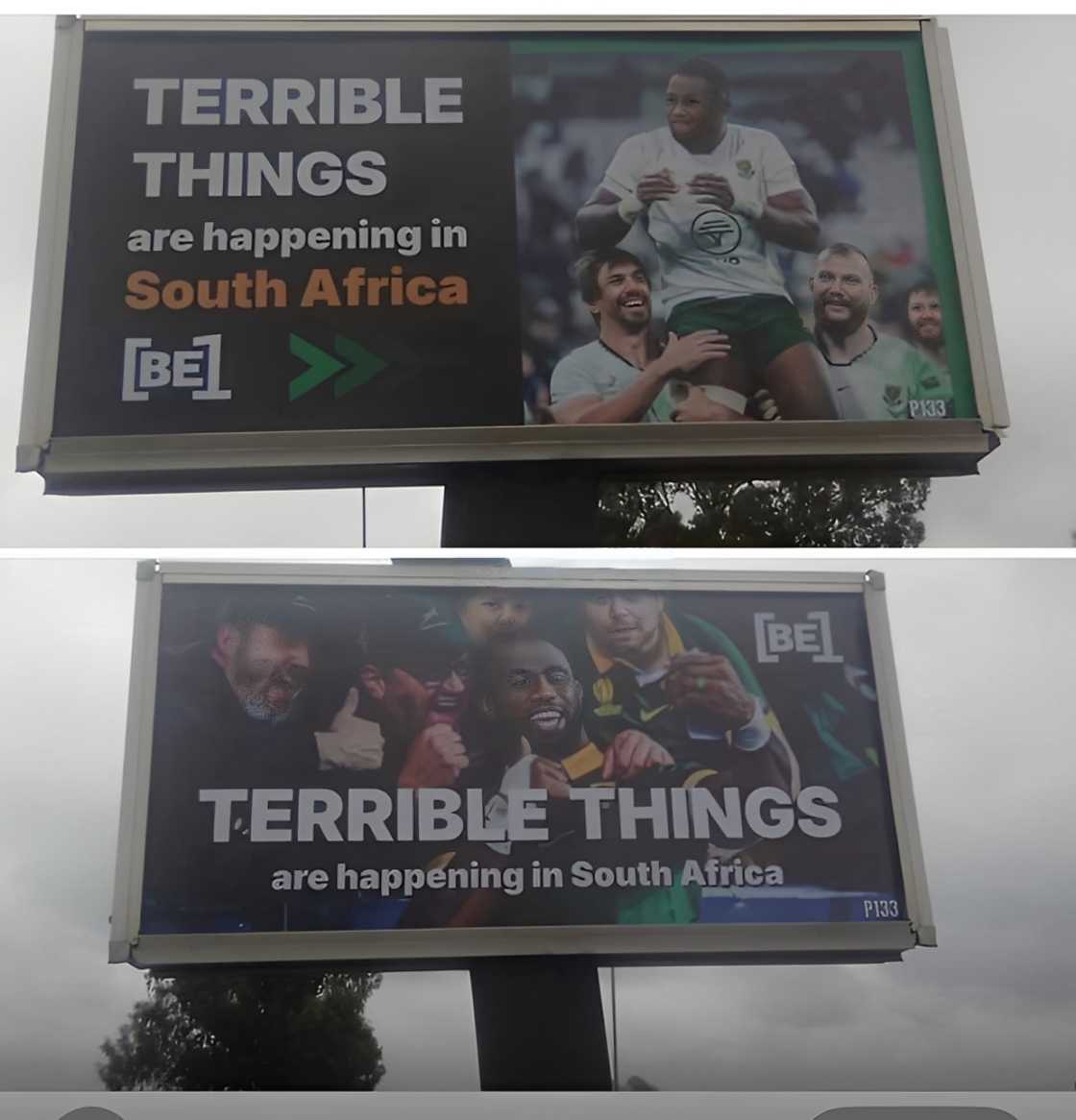 Betereinders placed a billboard in Johannesburg in response to Solidarity