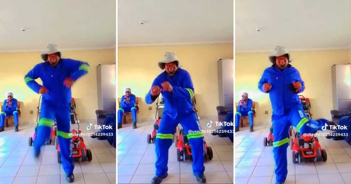 A gardener botched an amapiano challenge in front of his colleagues A gardener botched an amapiano challenge in front of his colleagues