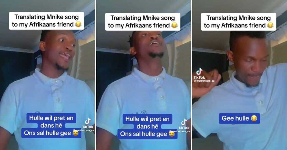 Vibey man translated amapiano hit song 'Mnike' to Afrikaans