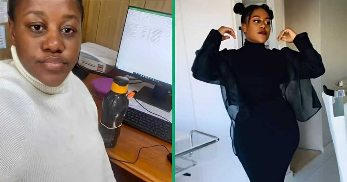 A woman showed off her monthly expenditure A woman showed off her monthly expenditure