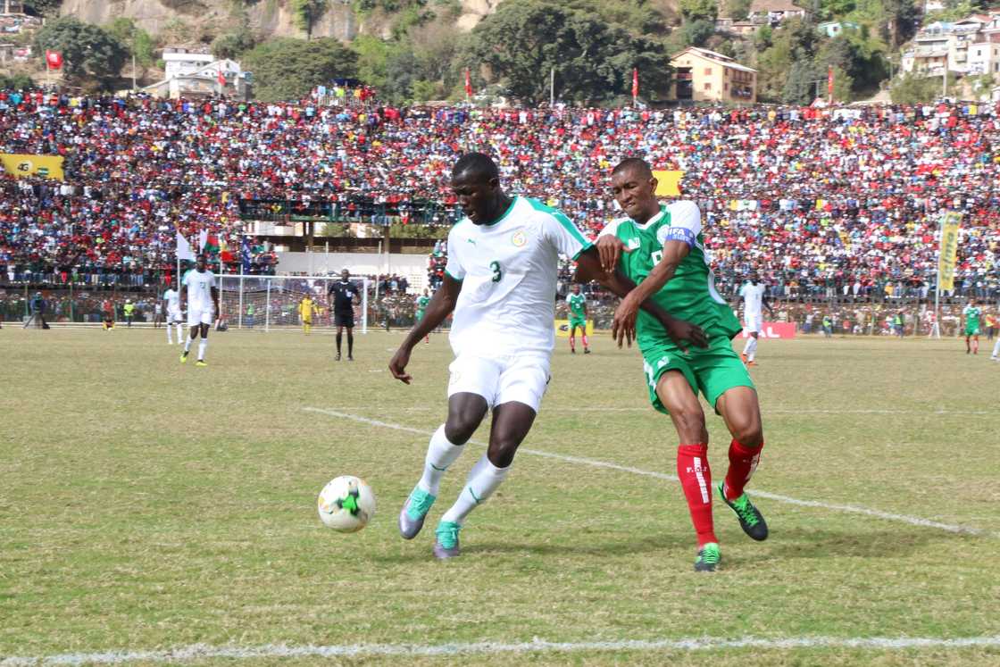 Senegal Kalidou Koulibaly and Andriatsima Fanev Ima in Antananarivo, Madagascar