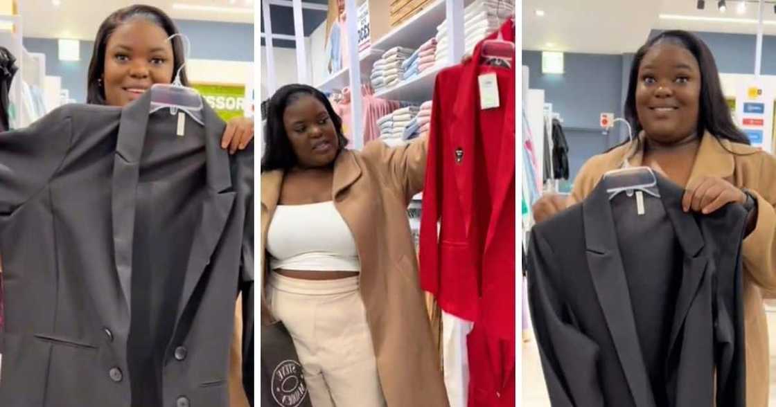Fashion influencer finds blazers at Pick N Pay clothing. Fashion influencer finds blazers at Pick N Pay clothing.
