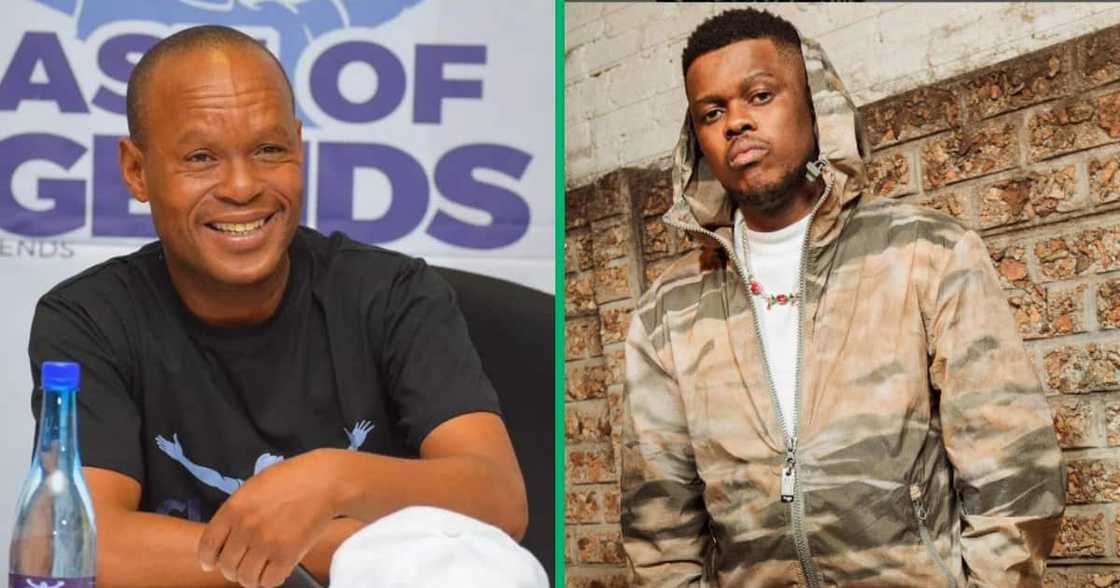 Jabu Mahlangu gave Murdah Bongz his flowers Jabu Mahlangu gave Murdah Bongz his flowers