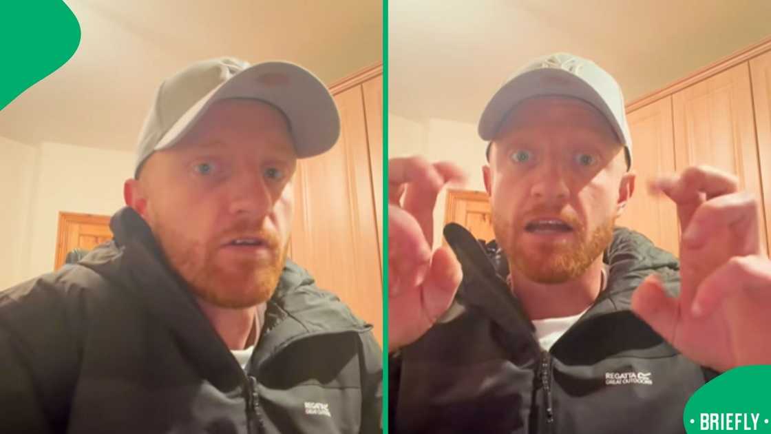 The visual on the right showed Jay in his bedroom talking about missing South Africa The visual on the right showed Jay in his bedroom talking about missing South Africa