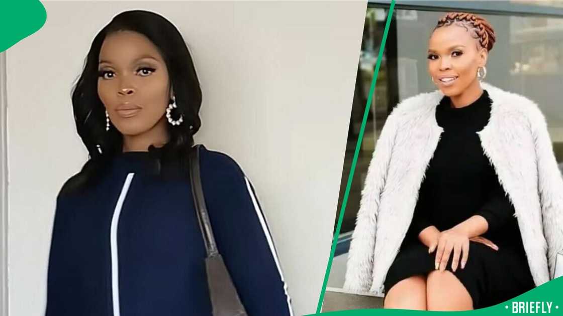 A woman in South Africa stood as she posed for a picture in a stylish outfit. A woman in South Africa stood as she posed for a picture in a stylish outfit.