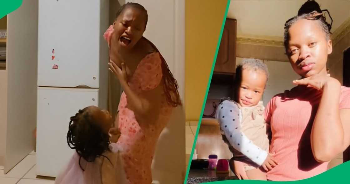 A hilarious parent turned into an Opera singer as her toddler cried. A hilarious parent turned into an Opera singer as her toddler cried.