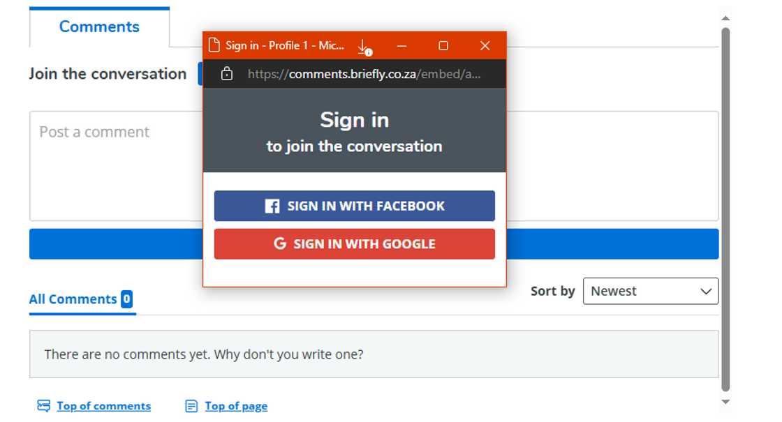 Photo of the comment feature on the Briefly News website. Photo of the comment feature on the Briefly News website.