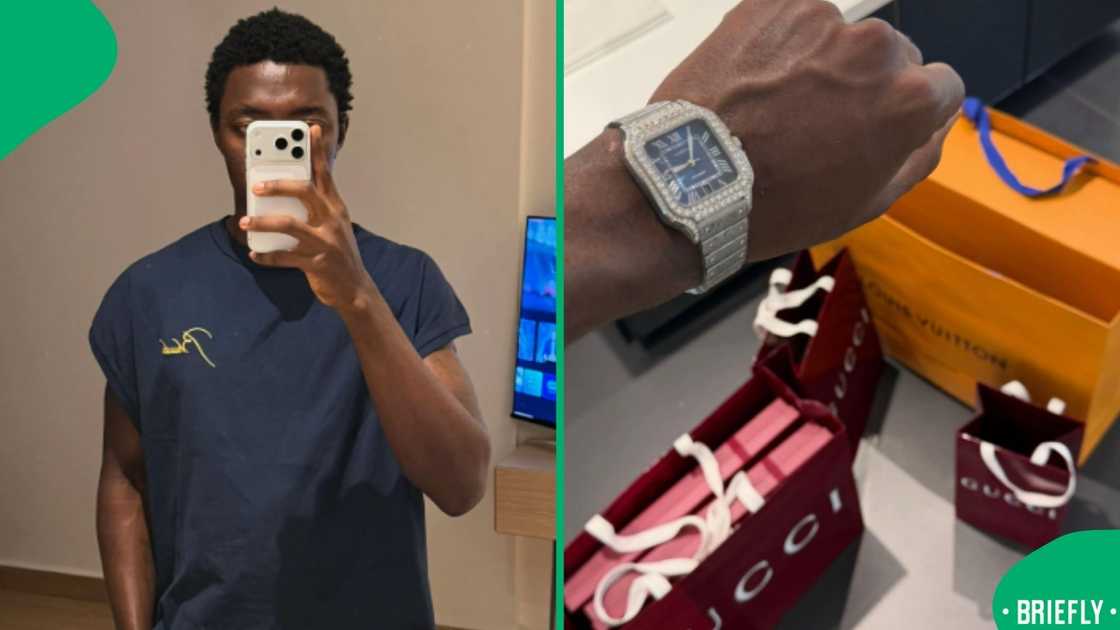 The visual n the right showed some of the luxurious items he bought for himself The visual n the right showed some of the luxurious items he bought for himself