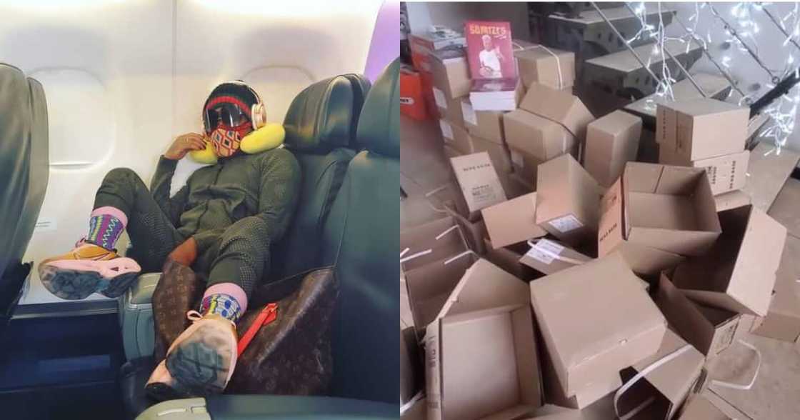 Somizi catches a nap after signing 450 copies of his cookbook