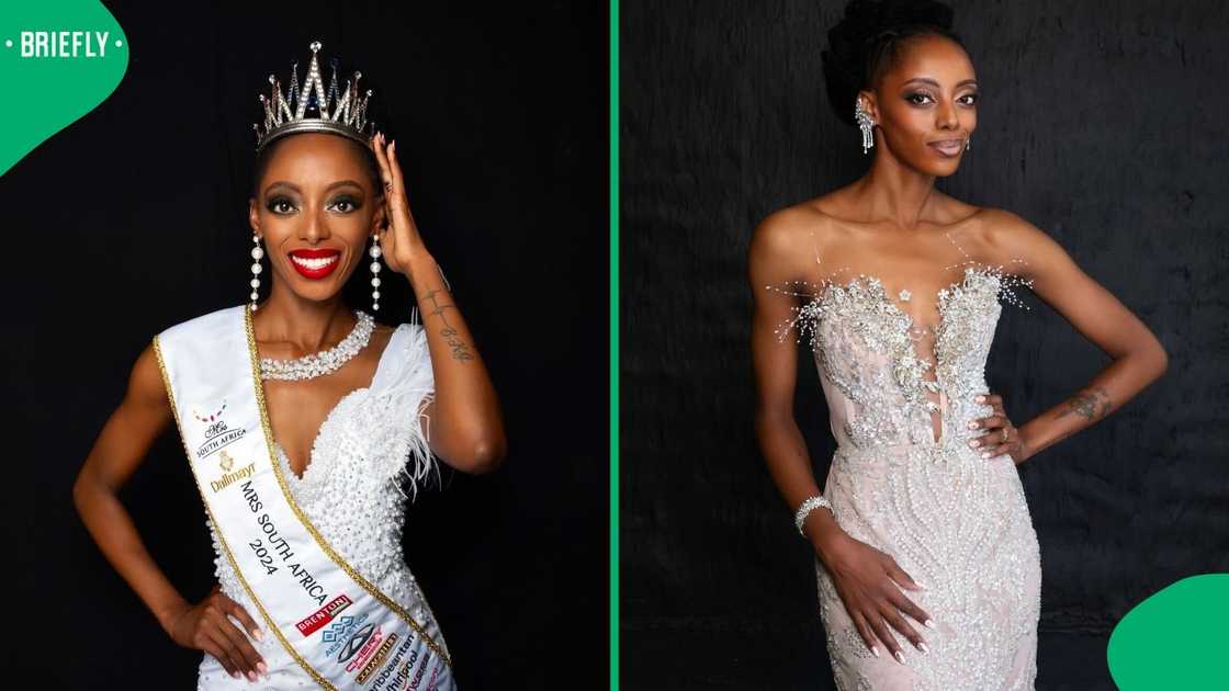 A South African model, Tshego Gaelae, made history by becoming the first Black woman to win the Mrs. World pageant. A South African model, Tshego Gaelae, made history by becoming the first Black woman to win the Mrs. World pageant.