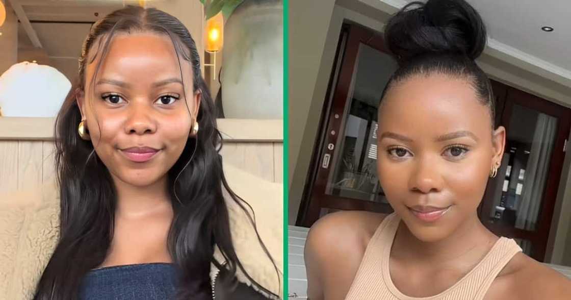 A young woman showcased the breasts she found on her pork meat in a TikTok video. A young woman showcased the breasts she found on her pork meat in a TikTok video.